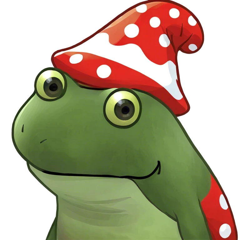 Frog with mushroom hat emoji