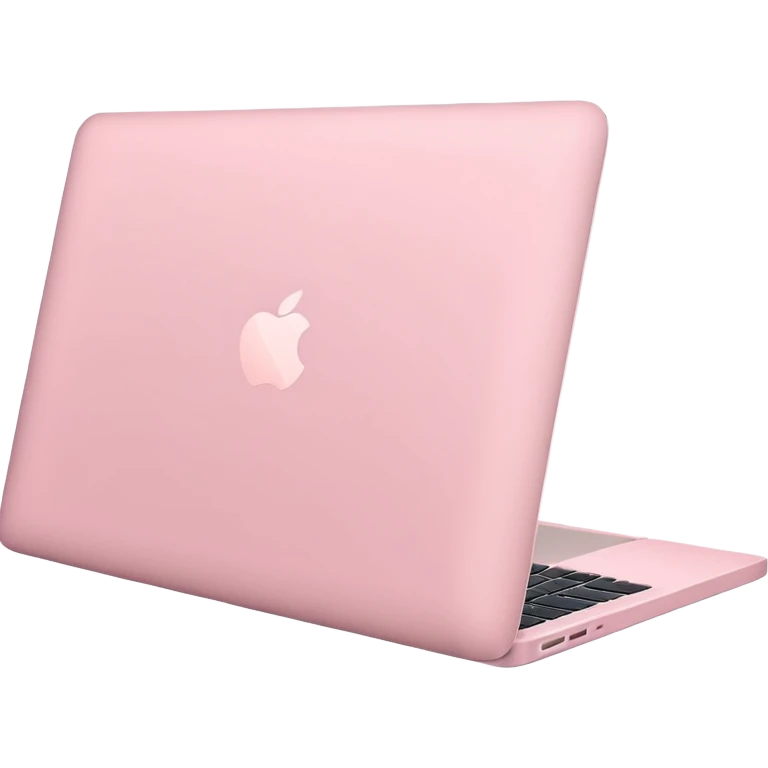 side view of pastel pink MacBook  emoji