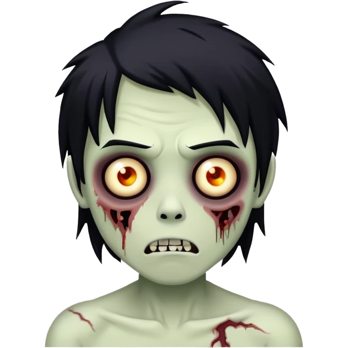 boy zombie with black hair emo emoji