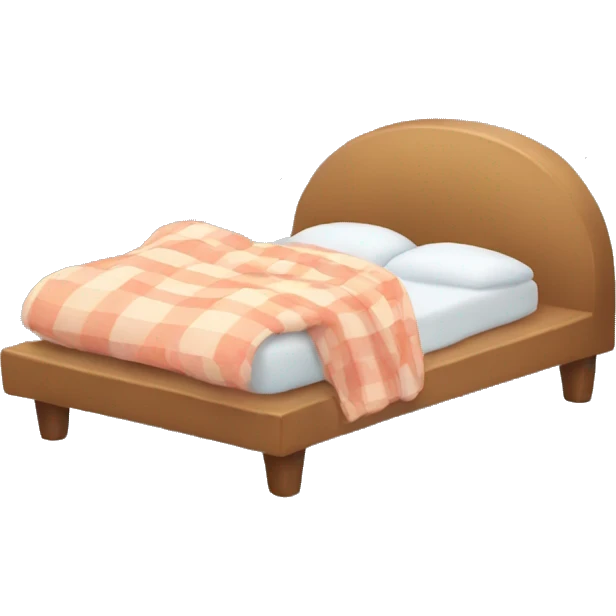 A bed with a pillow and a blanket on it emoji