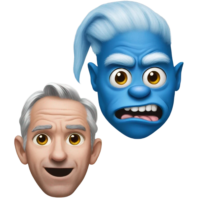 Blue grinch and pig man  emoji