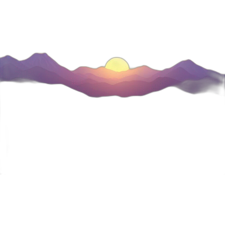 the sun setting behind the mountains emoji