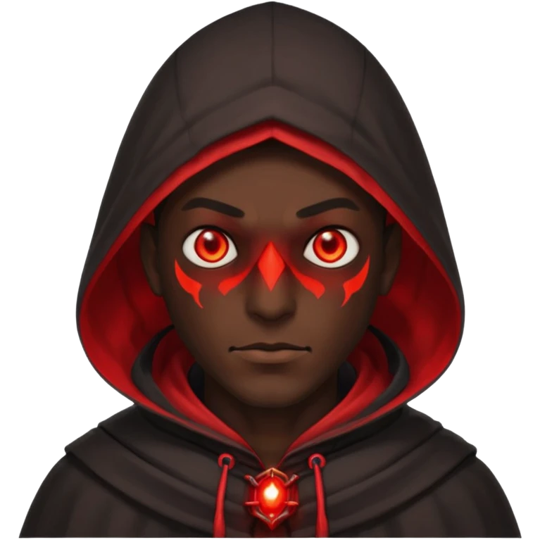 Evil Dark, shadowie Male lord with Red glowing eyes and hood emoji