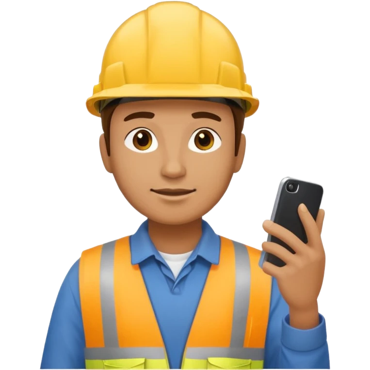 construction worker on his phone emoji