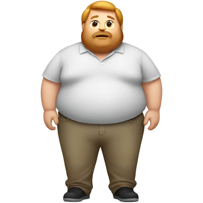 Fat man with belly with ginger shoulder length hair emoji