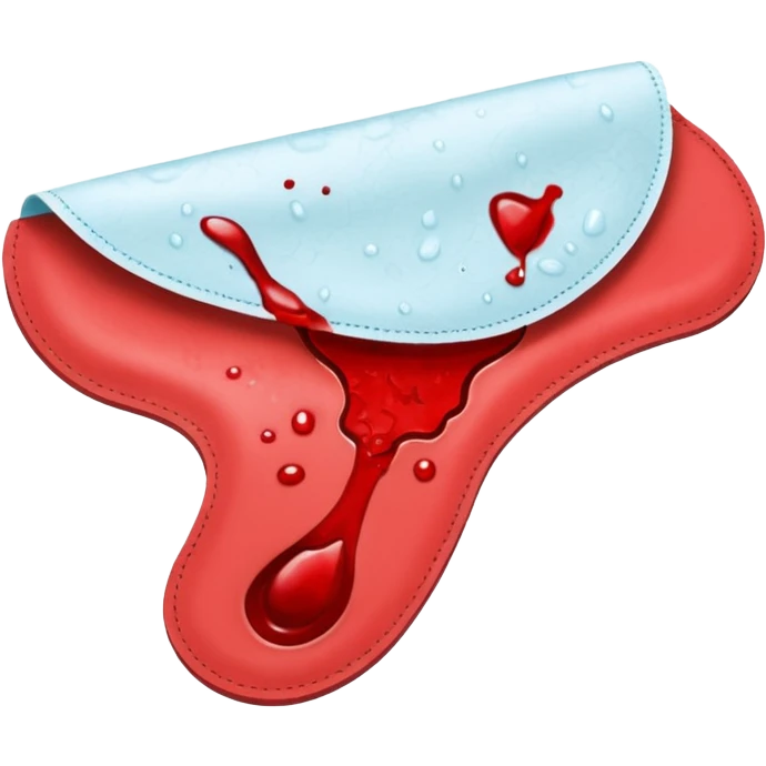 used female sanitary pad with apparent blood emoji