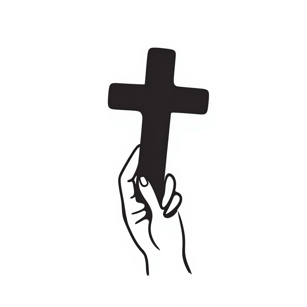 hand holding a cross sign emoji
