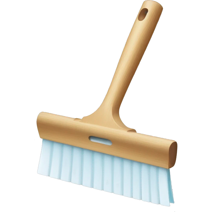 squeegee with long wooden handle emoji