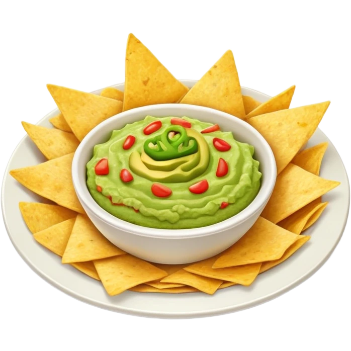 Plate of chips with guacamole  emoji