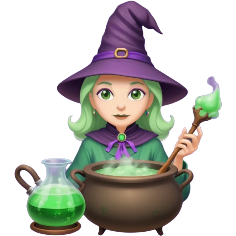 green witch cooking potion emoji