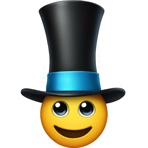 an emoji with sigma face and wear a magician hat  emoji