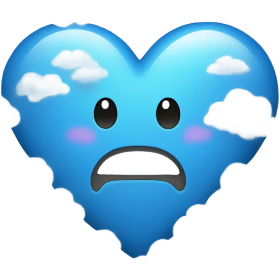 Blue heart with blue clouds around it emoji