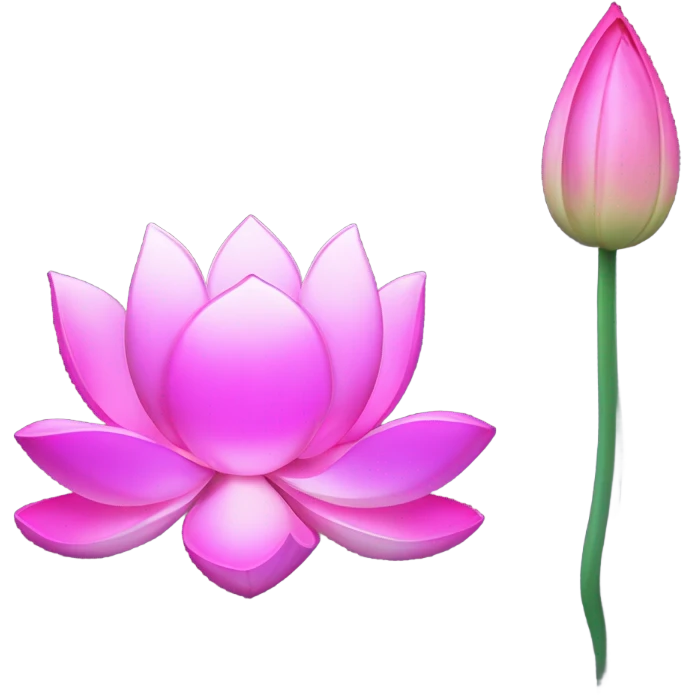 Iridescent hot pink lotus flower emoji