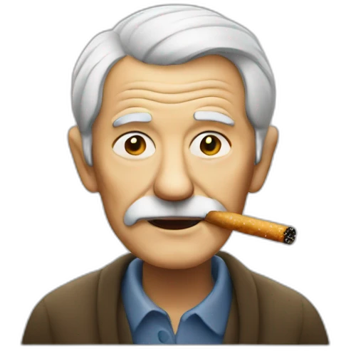 smoking old man emoji