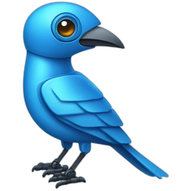 A blue robot bird emoji