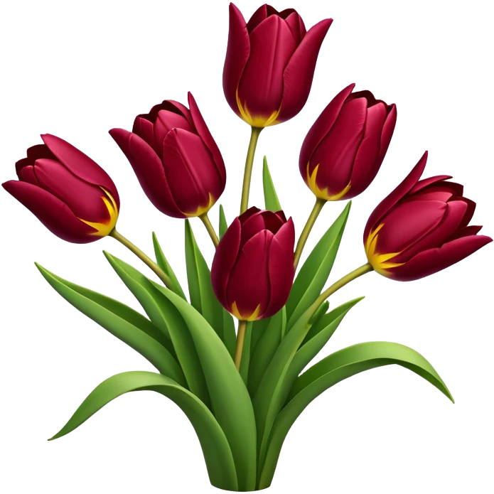 Tulips maroon emoji