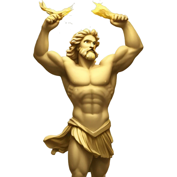 Statue of Zeus carrying lightning  emoji