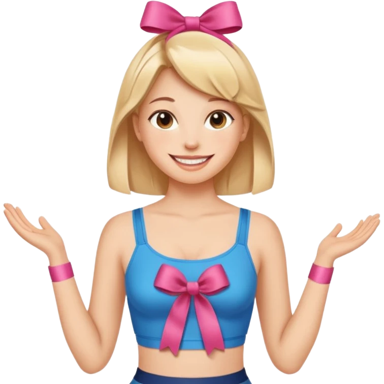 Kurdeleli güzel göbeği açık fit beli zayıf bir kız emoji