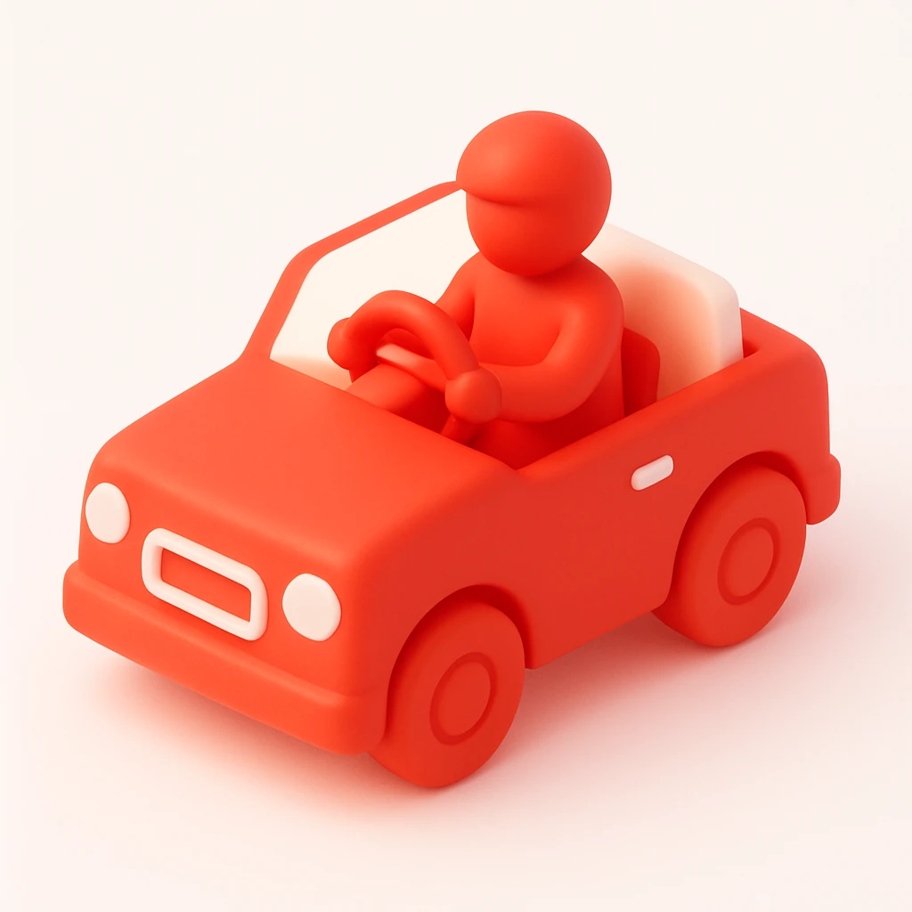 person driving a car emoji