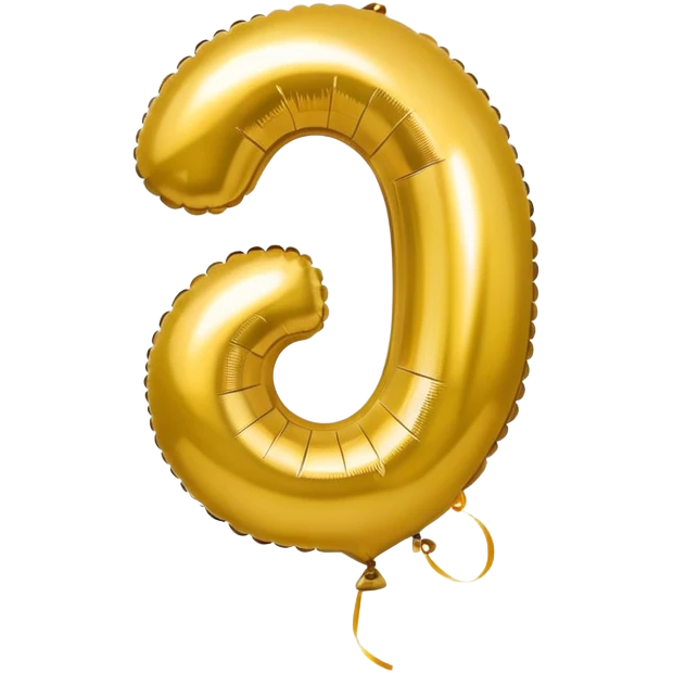 20 number in gold balloons emoji
