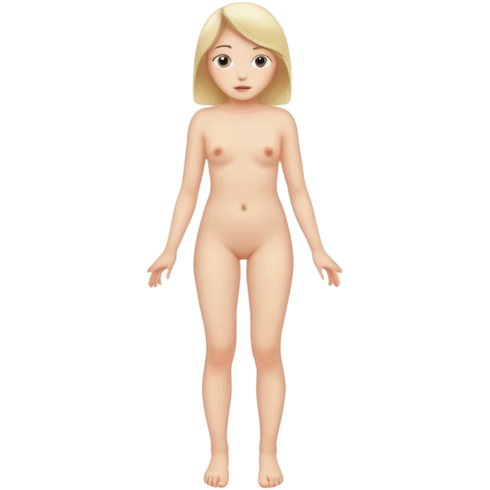 Naked girl full bodey legs closed emoji