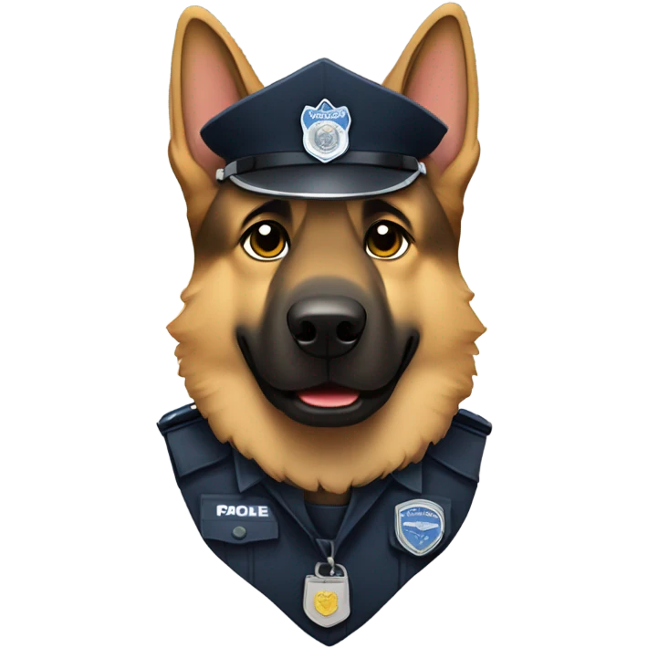 German shepherd in a police uniform  emoji