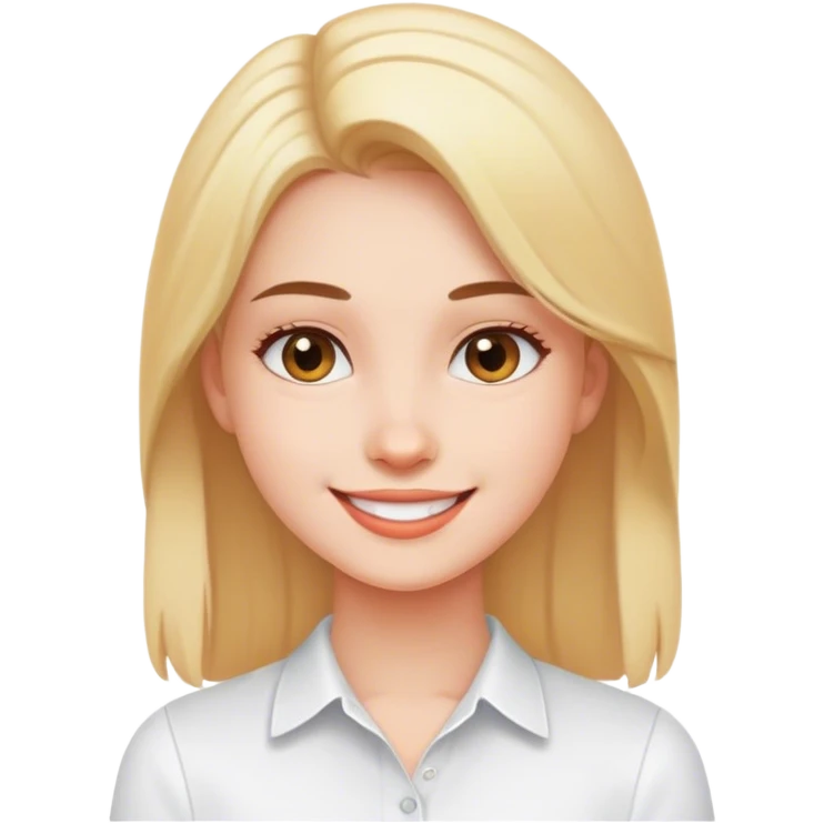 smiling girl in white shirt emoji