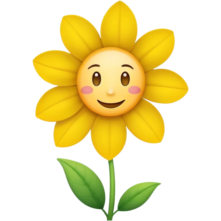 flower with a cute smiling face emoji