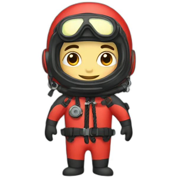 scuba diver with read beanie emoji