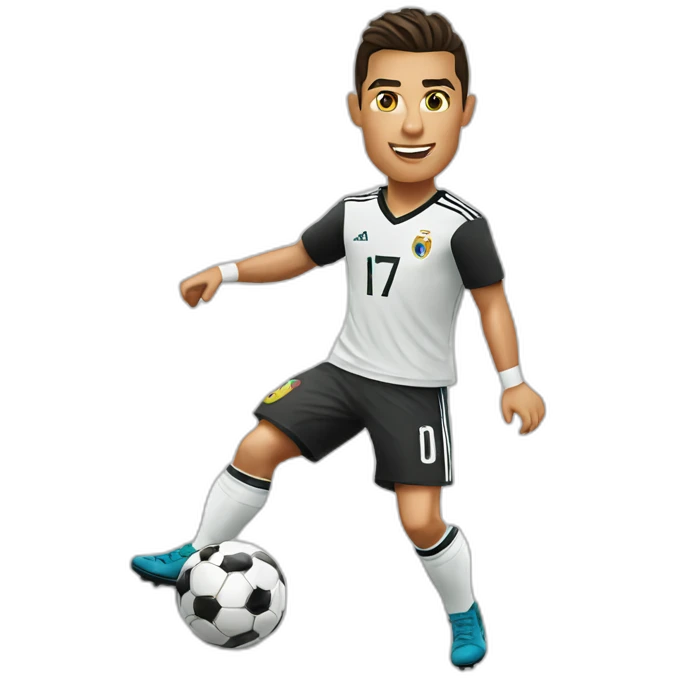 Cristiano Ronaldo playing soccer emoji