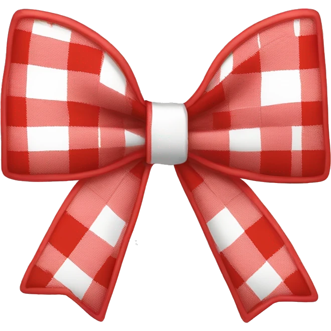 red white plaid bow emoji