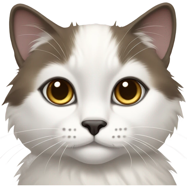 Fluffy female snowshoe kitty emoji