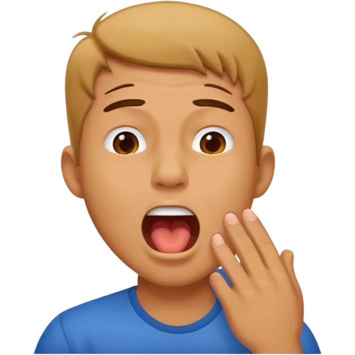 man Yawning without Hand emoji