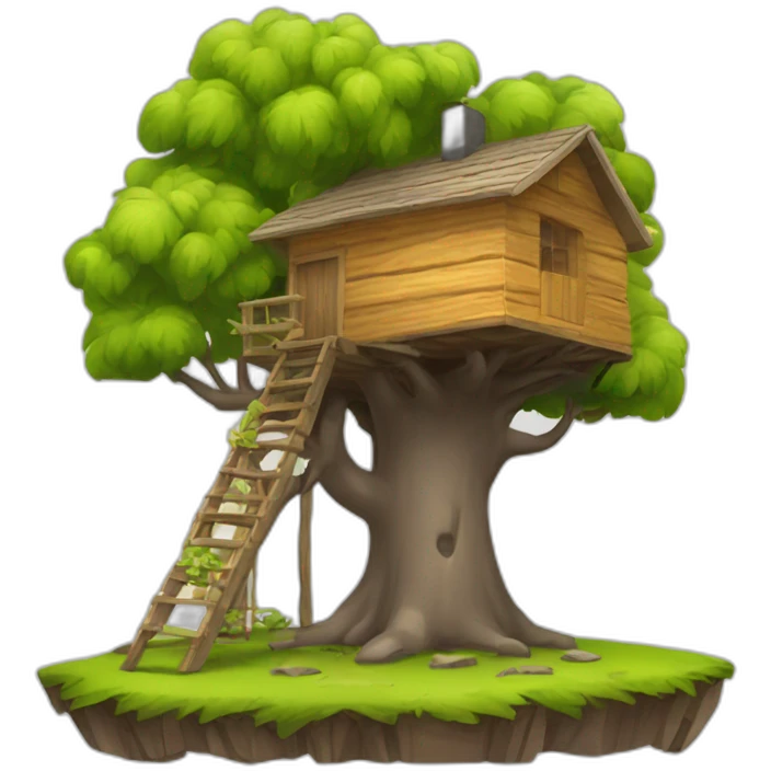 Cabane dans les arbre avec des pallete emoji