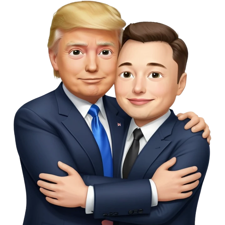 trump and elon musk in love emoji