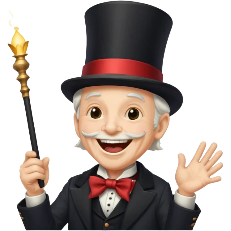 An old magician laughing loudly 🤣 emoji