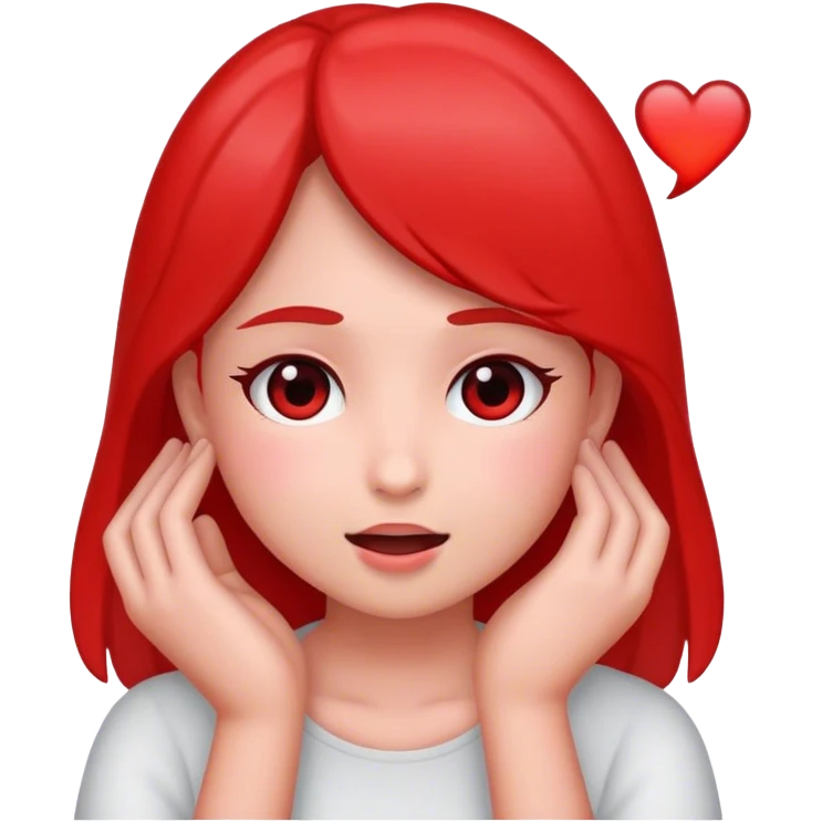 Girl hear red emoji