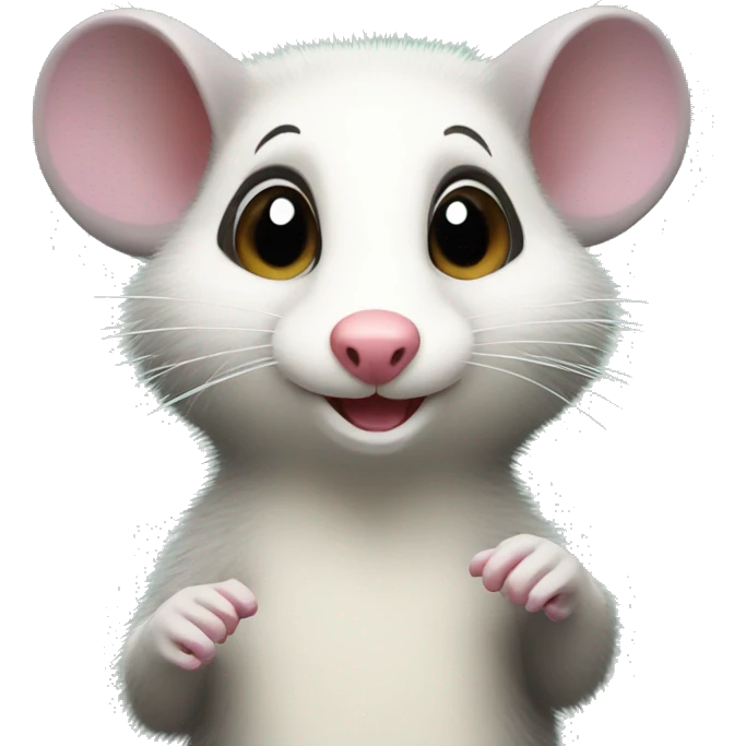 Opossum making "hi" emoji
