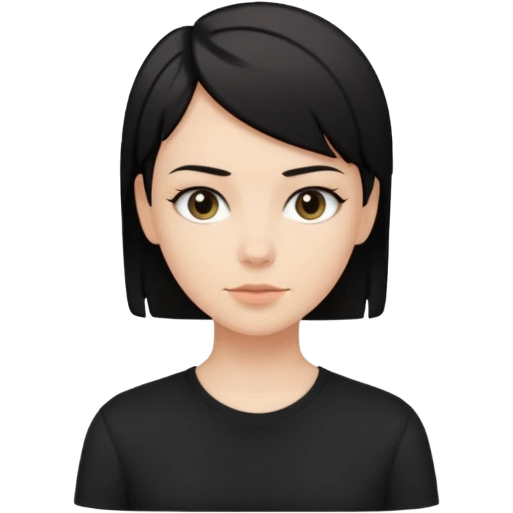 White girl with black short hair cut look like a boy emoji