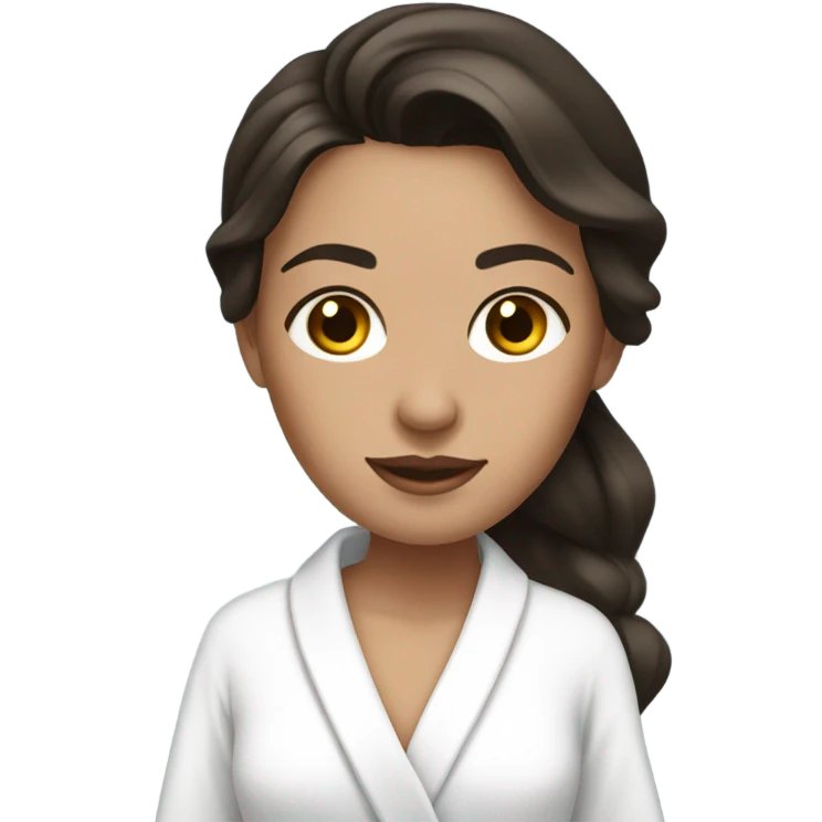 In Robe Spa day white girl brunette emoji