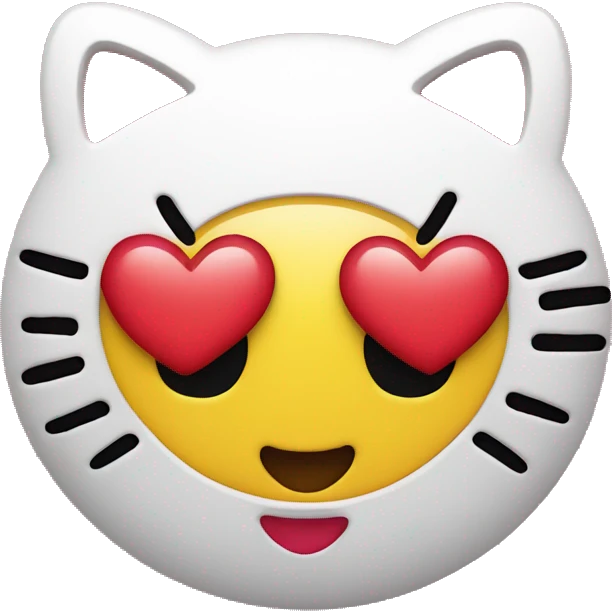 hello kitty heart eye yellow emoji iphone emoji