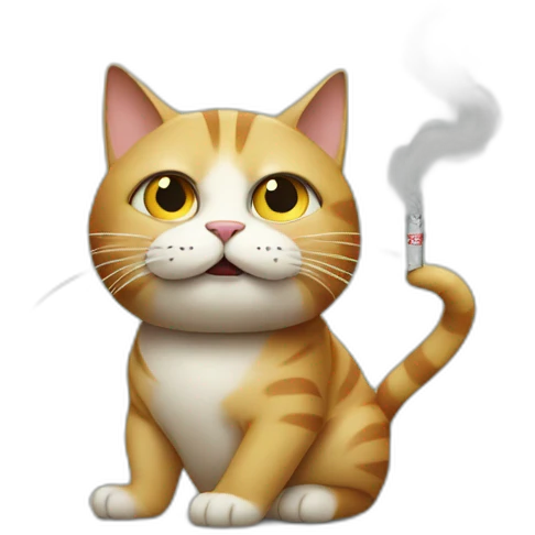 Cat qui fume une cigarette emoji