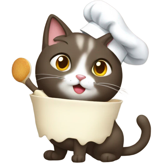 Cat baking food emoji
