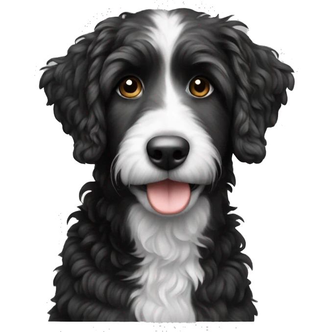 aussie doodle black and white  emoji