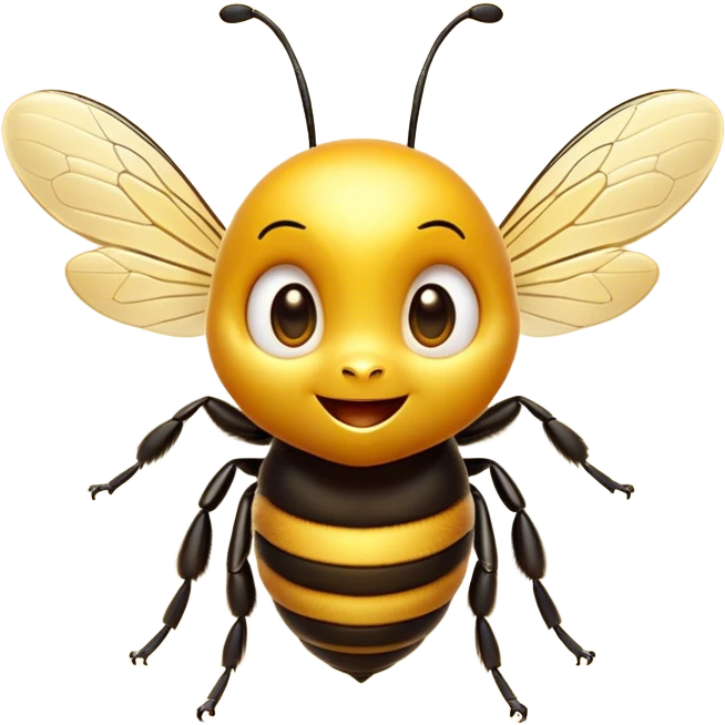 Cinematic Cheeky Bee Portrait Emoji, Head tilted dramatically with an exaggeratedly shocked expression, featuring a small, fuzzy body with wide, comically expressive eyes full of playful disbelief and animated, fluttering wings, Simplified yet hilariously expressive features, highly detailed, glowing with a slightly sassy golden glow, high shine, dramatic yet playful, stylized with an air of cheeky honey mischief, soft glowing outline, capturing the essence of a meme-worthy bee that looks ready to buzz its way into viral fame! emoji