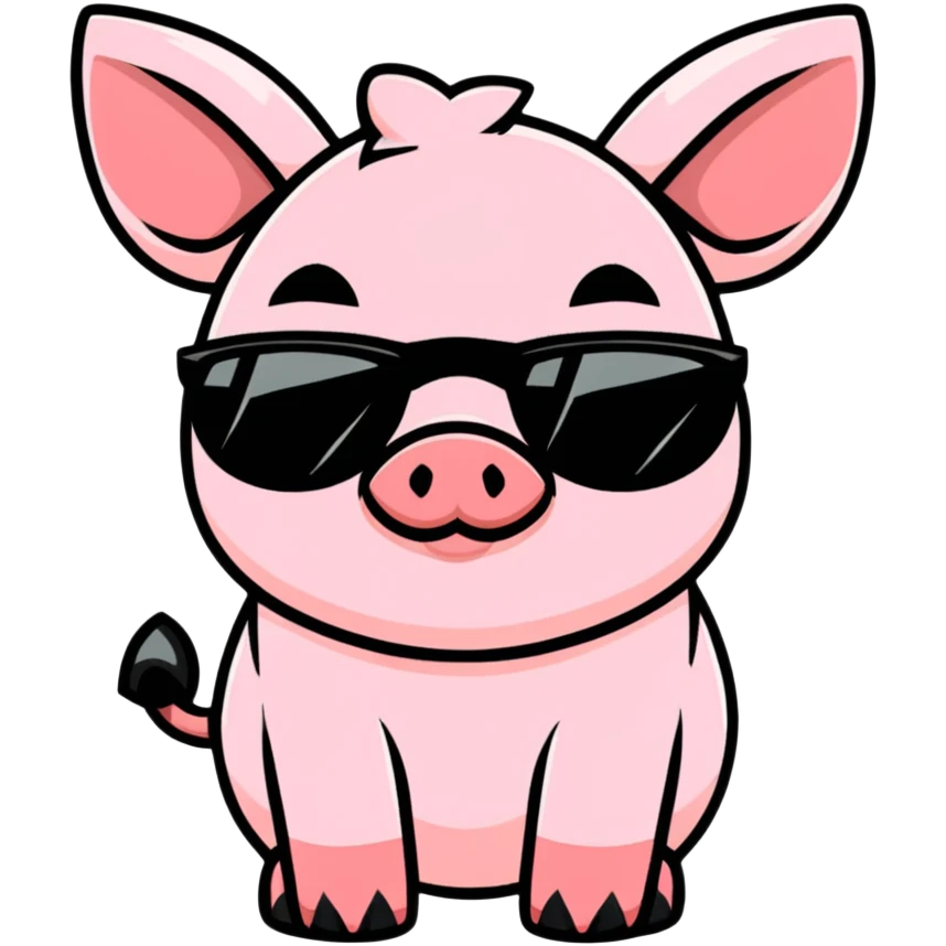 Pig with sunglasses  emoji