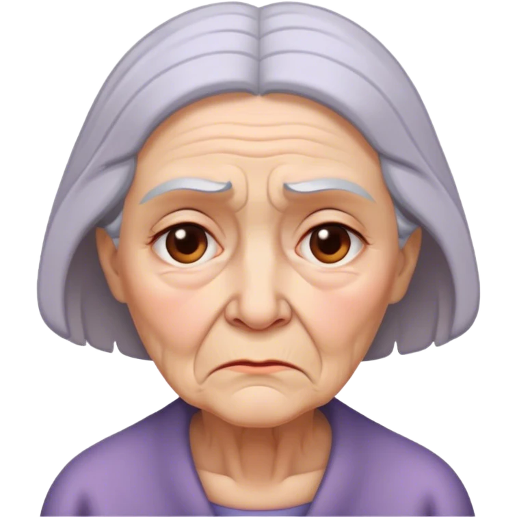 Old woman, sad emoji