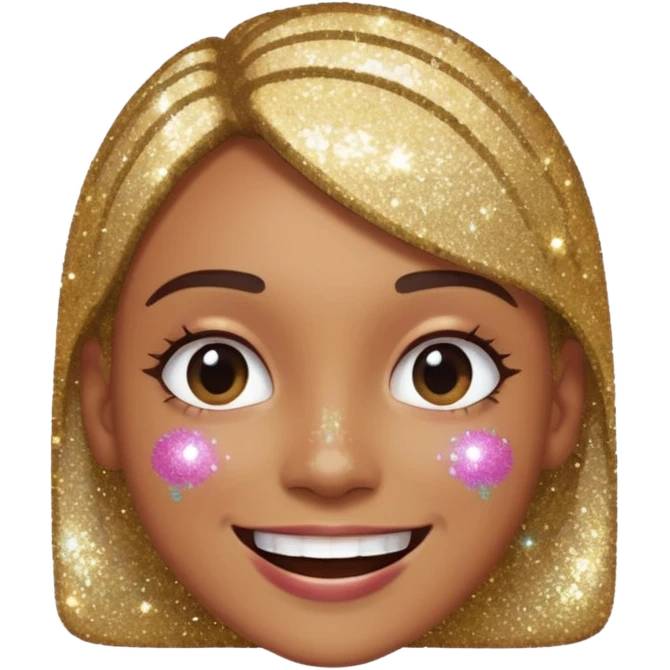 Glitter glitch smile emoji
