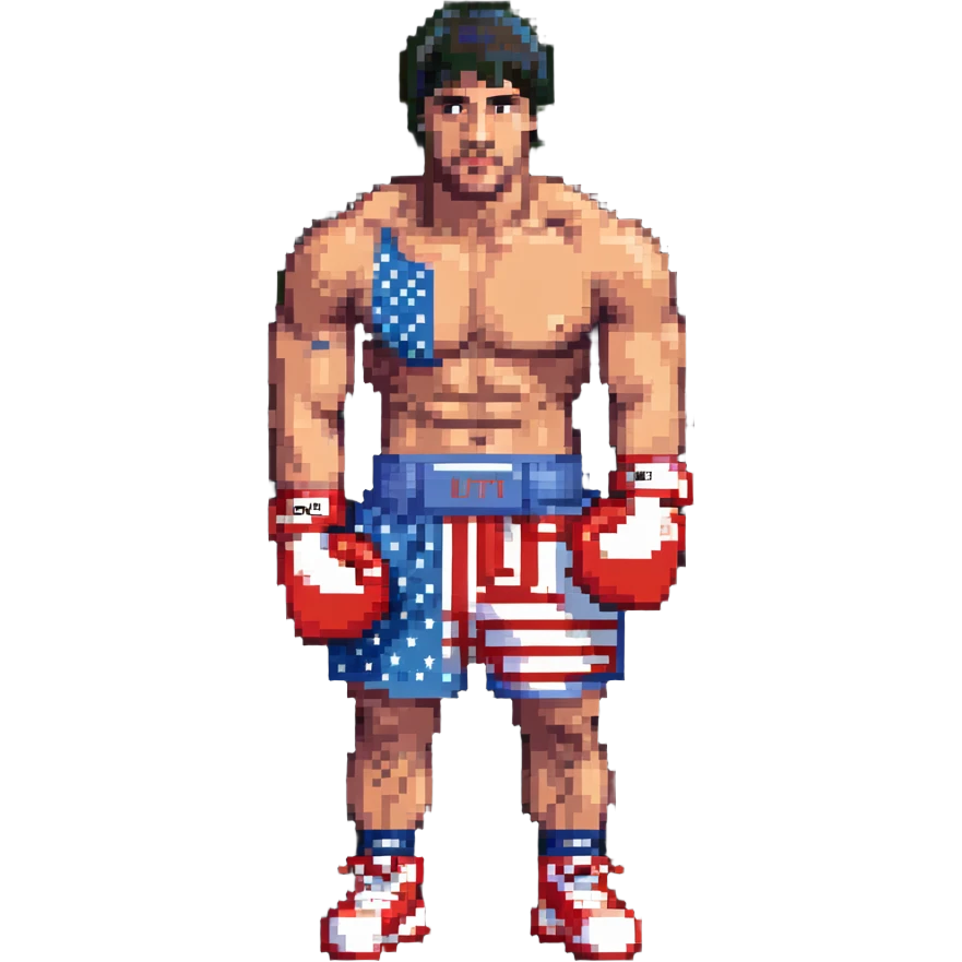 Rocky Balboa boxer with american flag shorts emoji