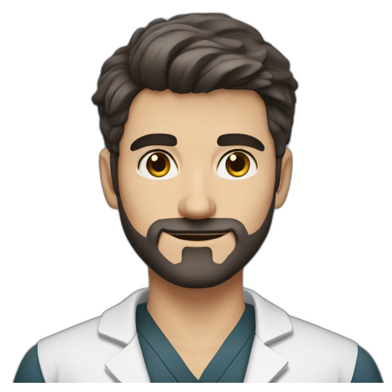 Giovanni Gosch Berton medical student with short beard, short dark heir emoji